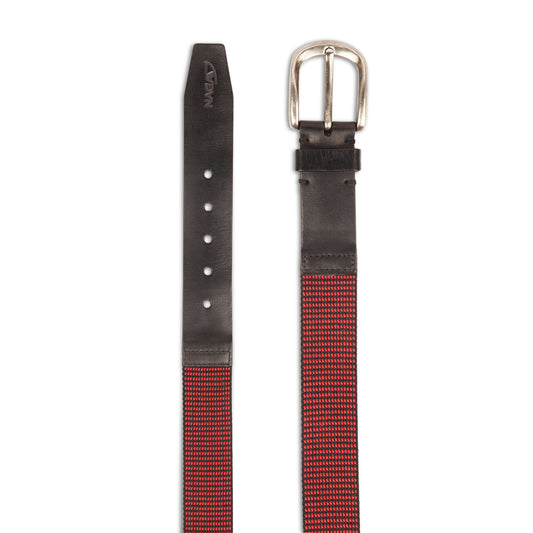 Handmade Black & Red Casual Leather Belt