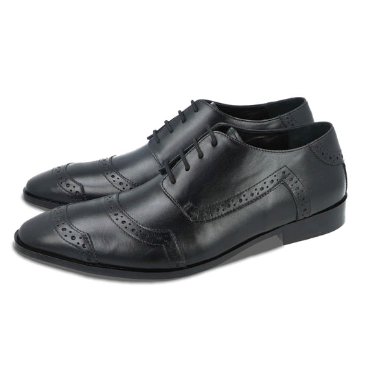 Naga Binary Cap Toe Brogue Derby Shoes
