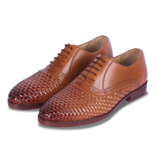 CRAFTSMAN'S LACE OXFORD SHOES (TAN)