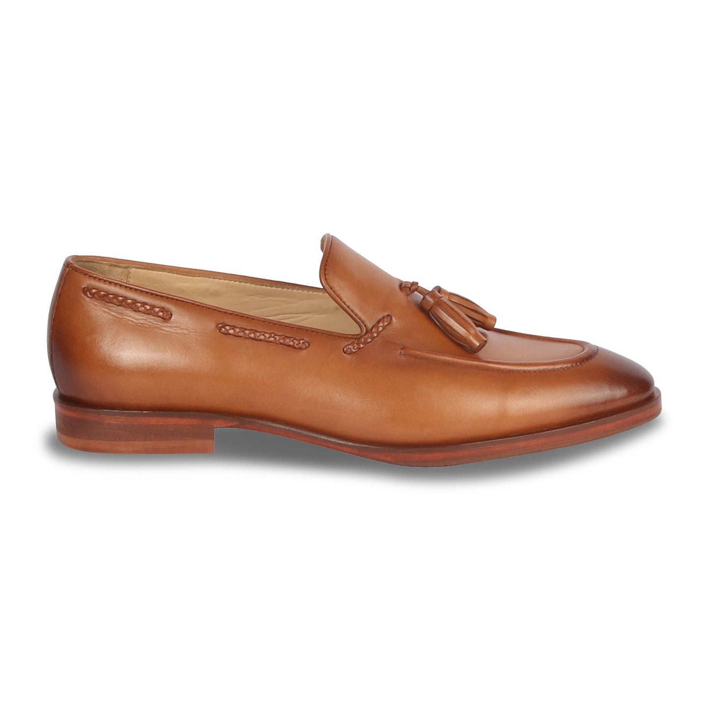 GENTLEMEN'S TASSEL LEATHER LOAFERS (TAN)