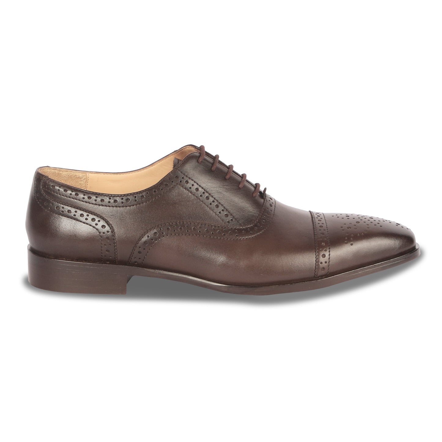 CROWNED BROGUE OXFORD SHOE (BROWN)