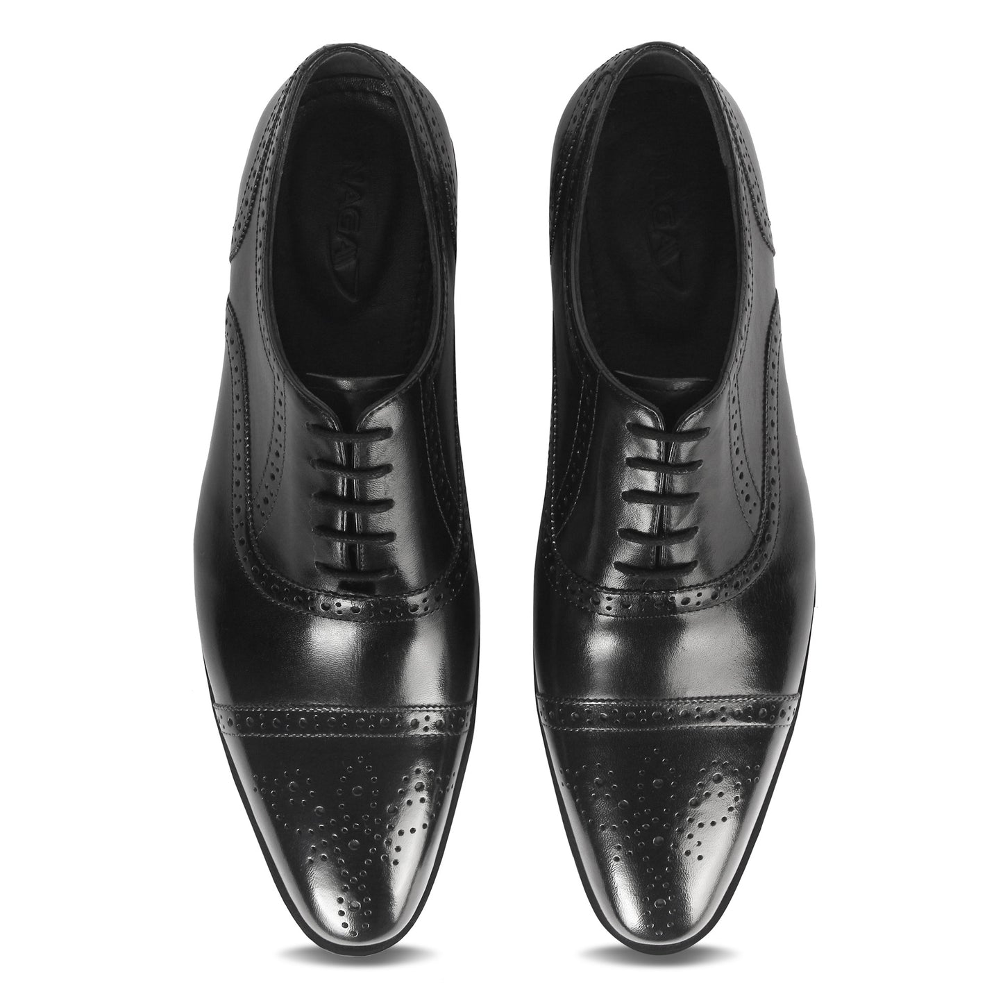 CROWNED BROGUE OXFORD SHOE (BLACK)