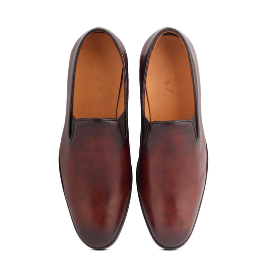 Oxblood Patina Loafers (Brown)