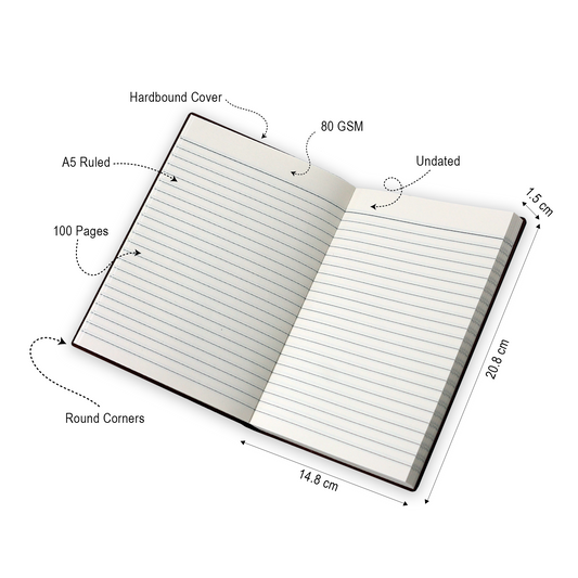 Premium Leather Bound Diary (Black Gloss)