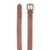 Handmade Round Punched Brown Casual Leather Belt