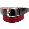 Handmade Black & Red Casual Leather Belt