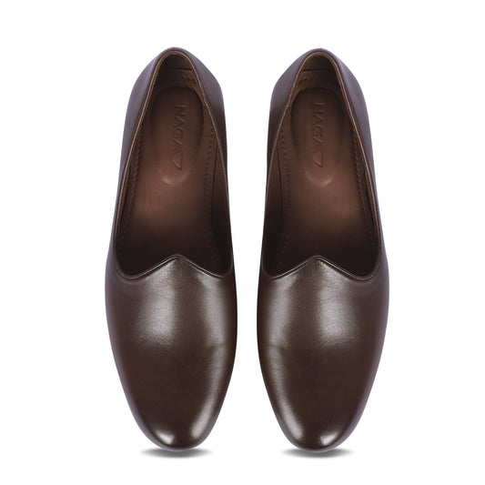 MAHARAJA MEN'S LEATHER JUTTI (BROWN)