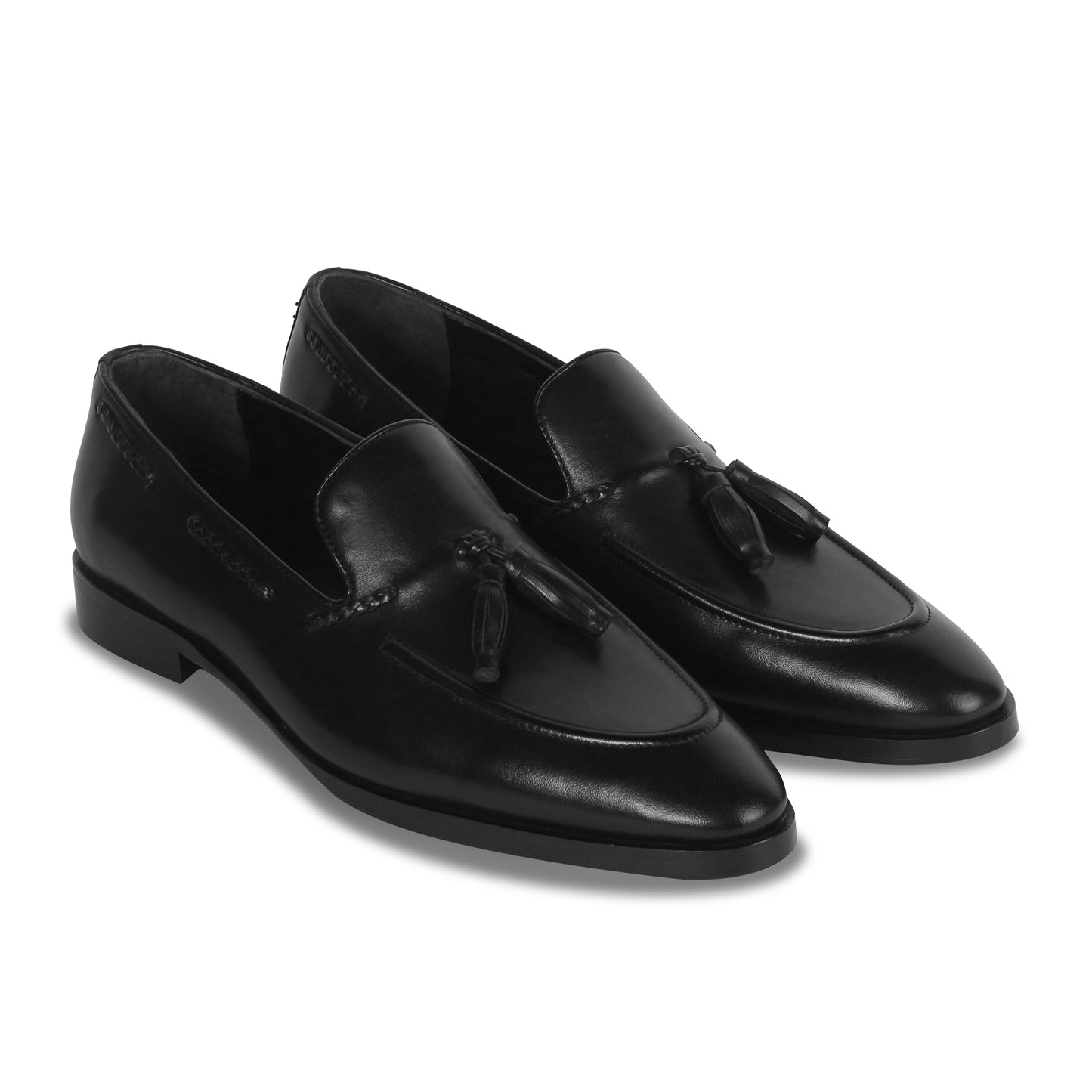 GENTLEMEN’S TASSEL LEATHER LOAFERS (BLACK)