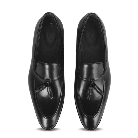 GENTLEMEN’S TASSEL LEATHER LOAFERS (BLACK)