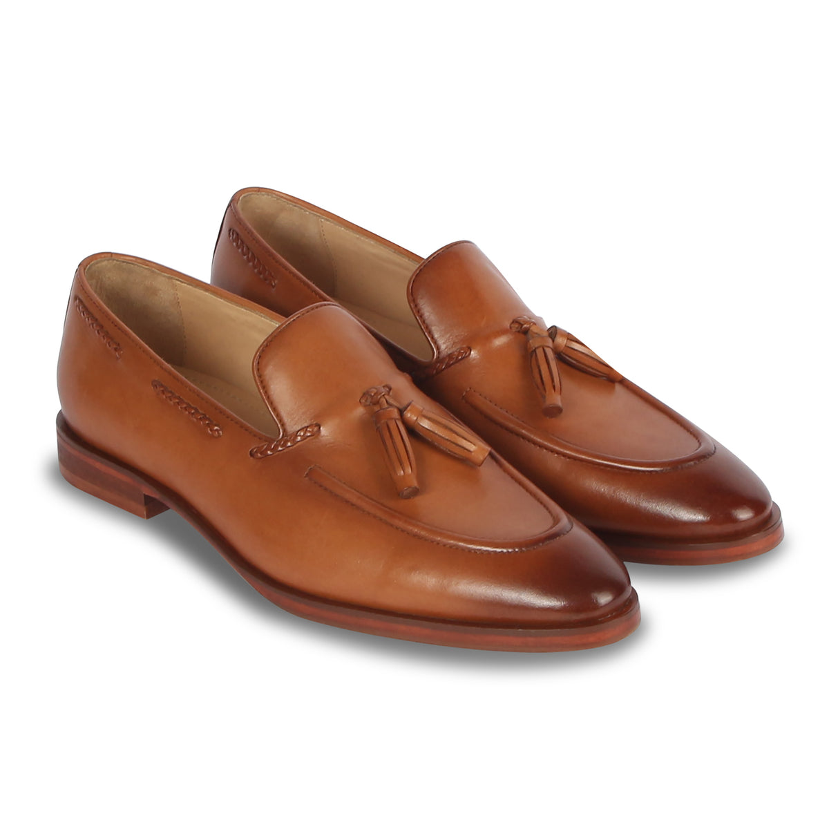 GENTLEMEN'S TASSEL LEATHER LOAFERS (TAN)