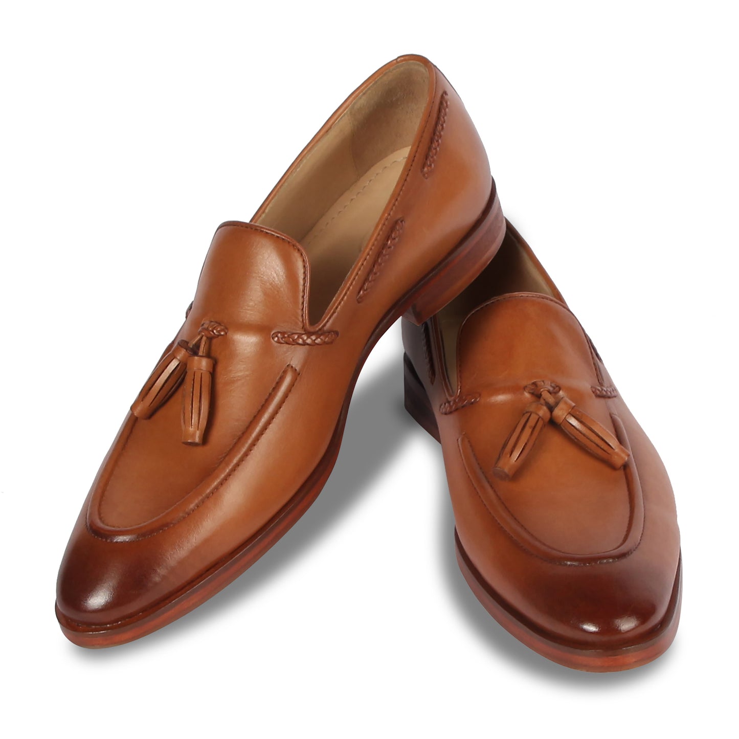 GENTLEMEN'S TASSEL LEATHER LOAFERS (TAN)