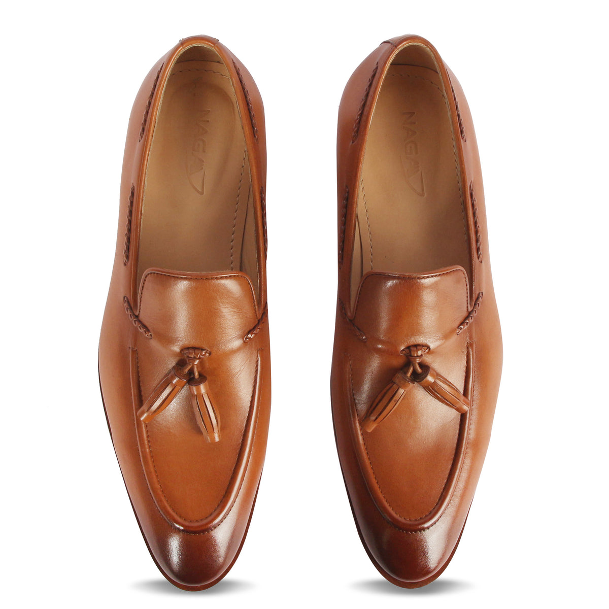GENTLEMEN'S TASSEL LEATHER LOAFERS (TAN)