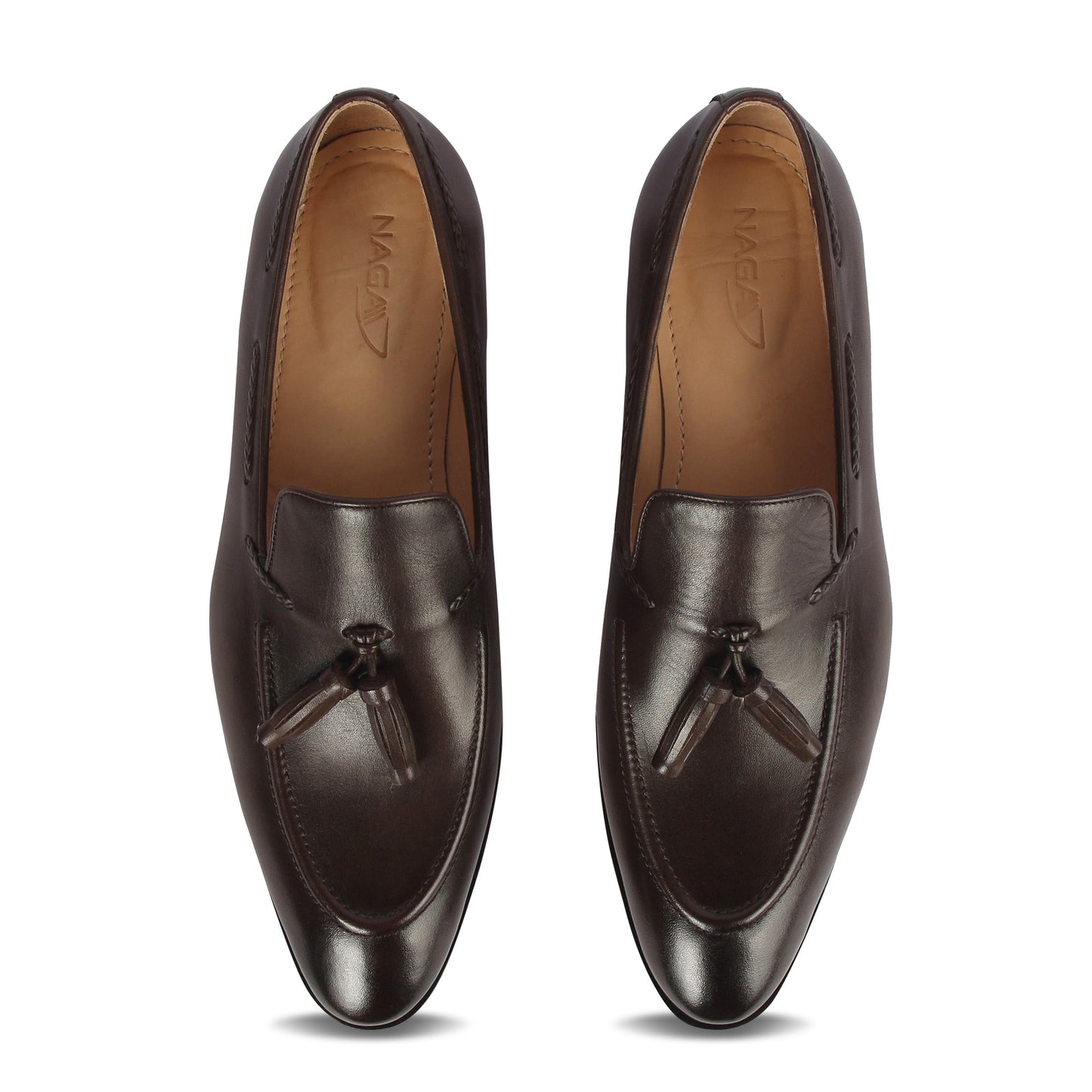 GENTLEMEN'S TASSEL LEATHER LOAFERS (BROWN)