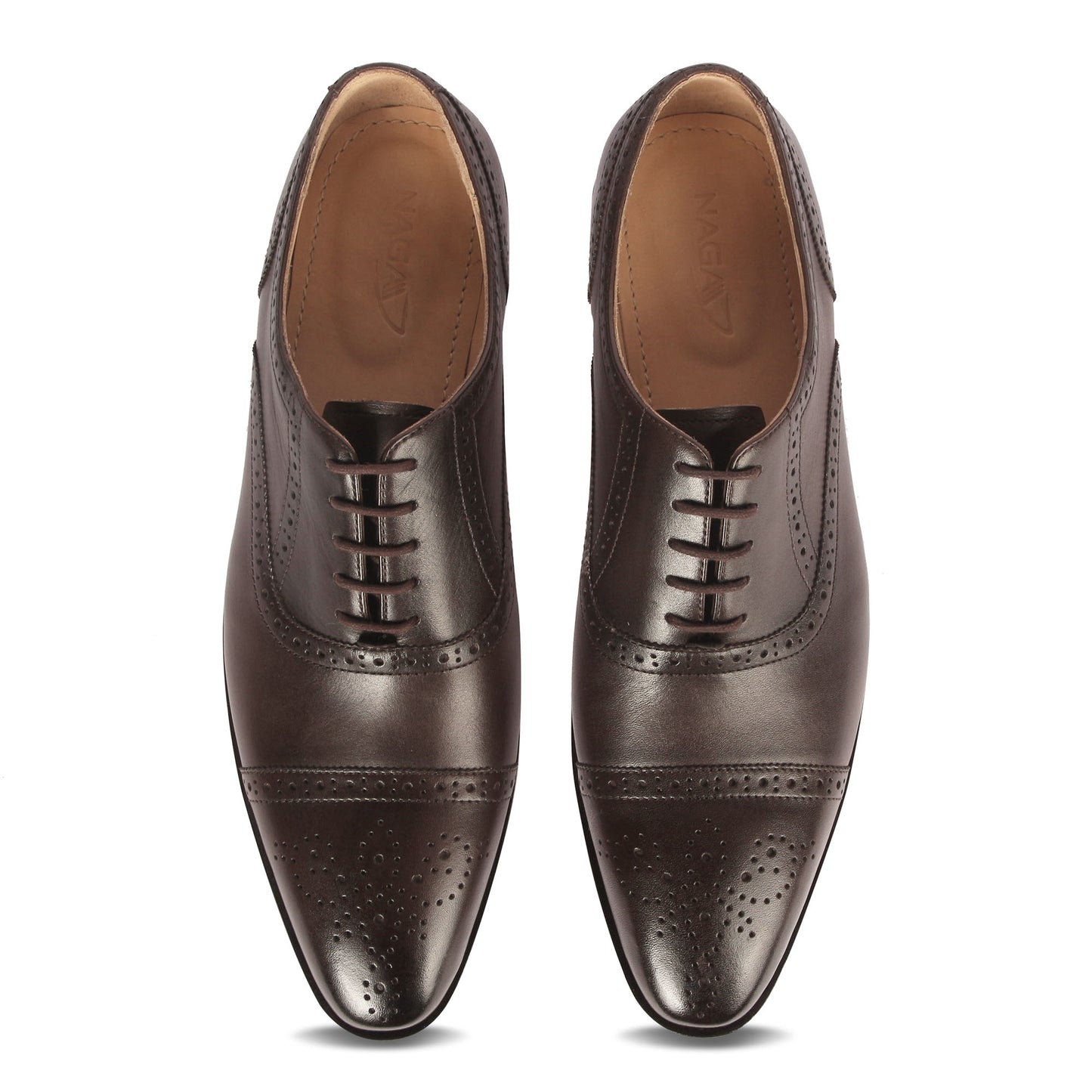 CROWNED BROGUE OXFORD SHOE (BROWN)