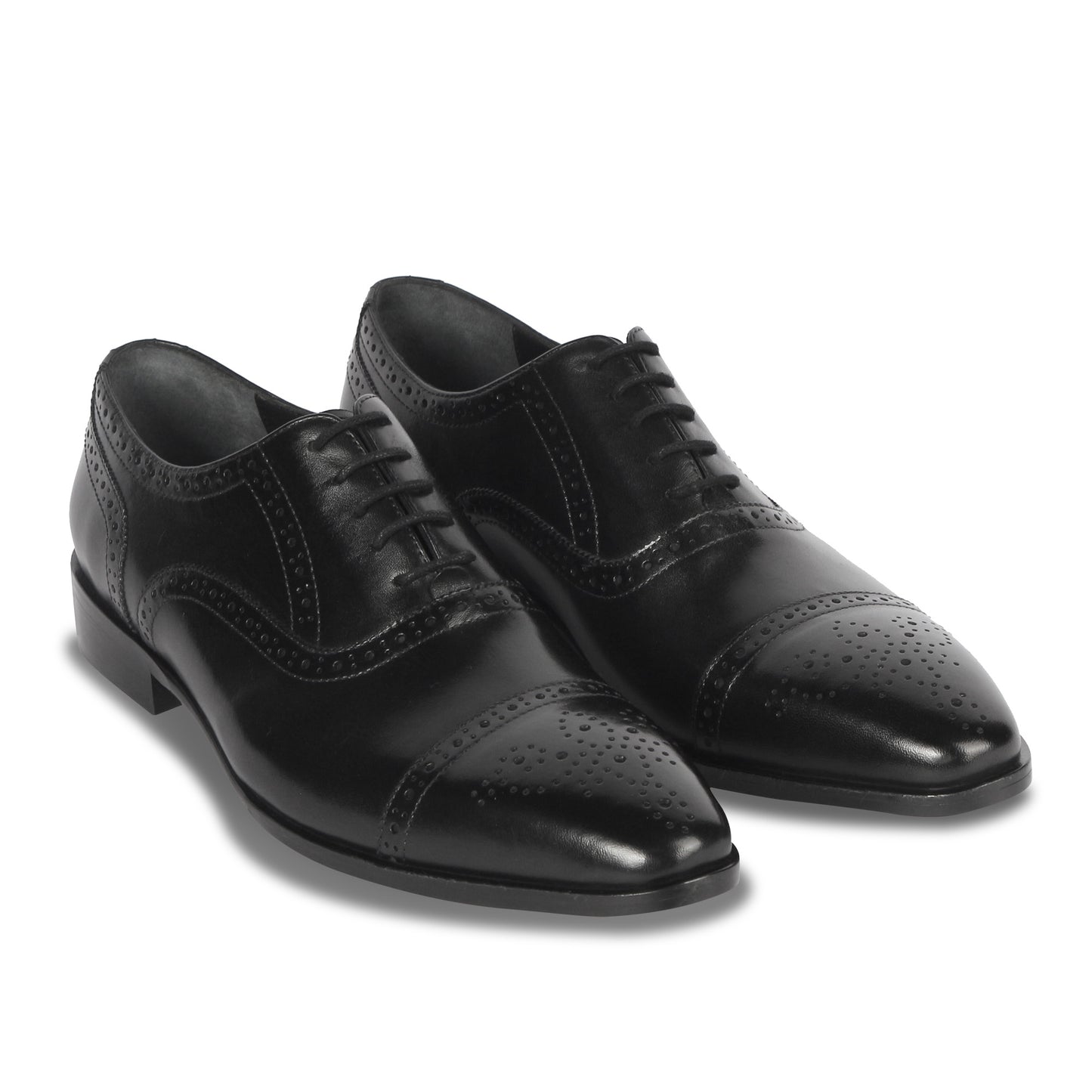 CROWNED BROGUE OXFORD SHOE (BLACK)
