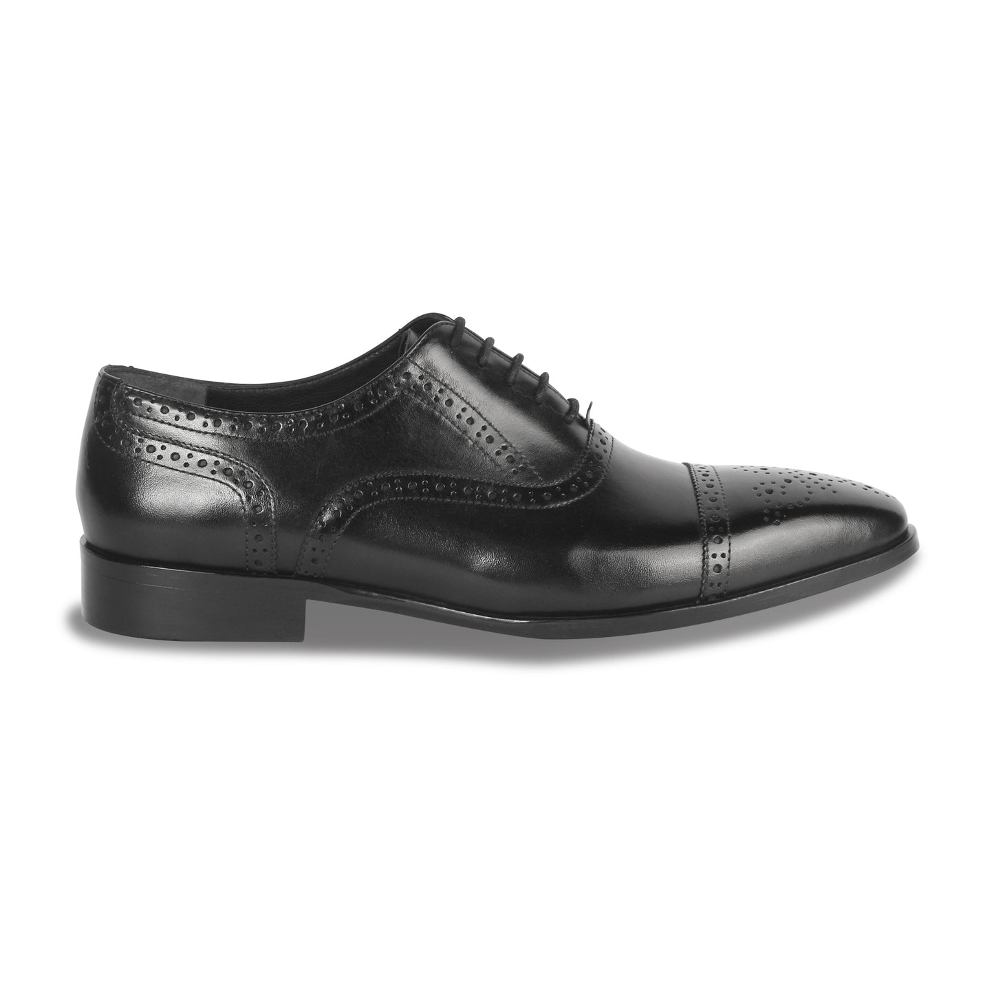 CROWNED BROGUE OXFORD SHOE (BLACK)