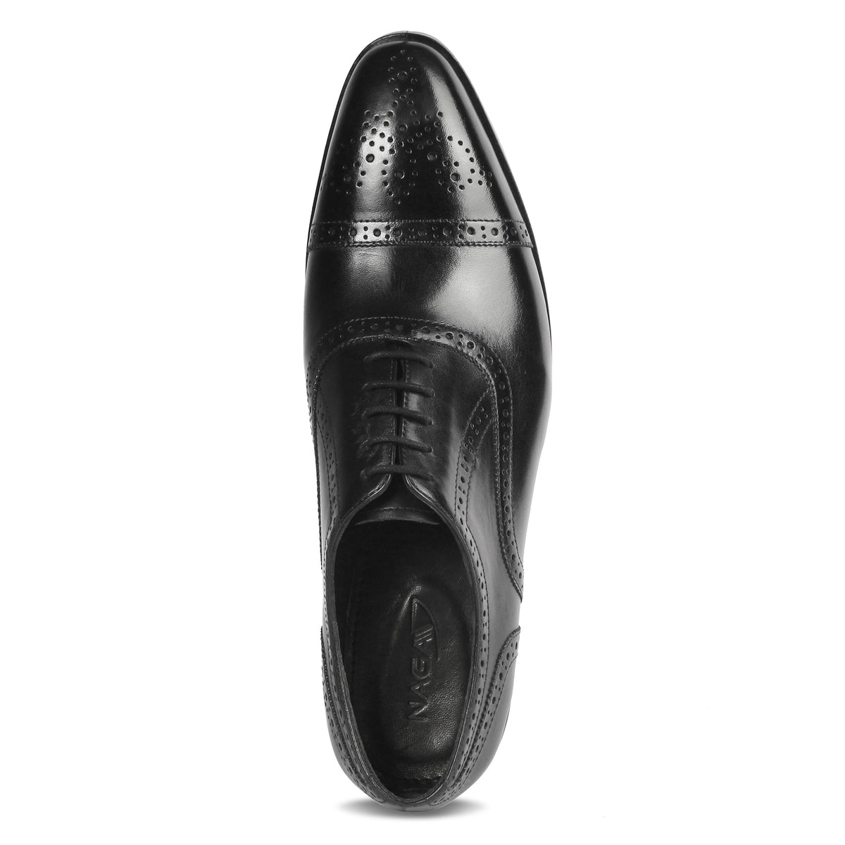 CROWNED BROGUE OXFORD SHOE (BLACK)