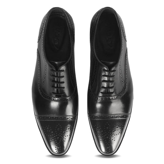 CROWNED BROGUE OXFORD SHOE (BLACK)