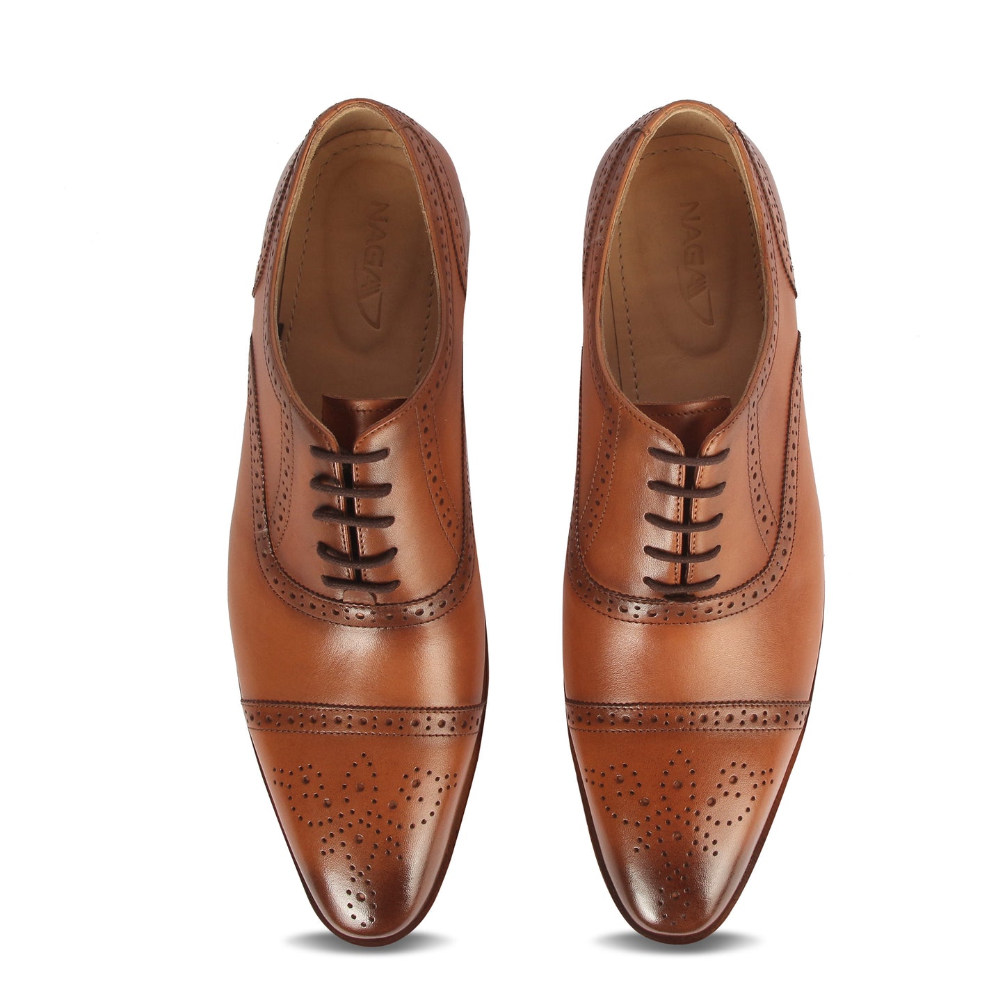 CROWNED BROGUE OXFORD SHOE (TAN)