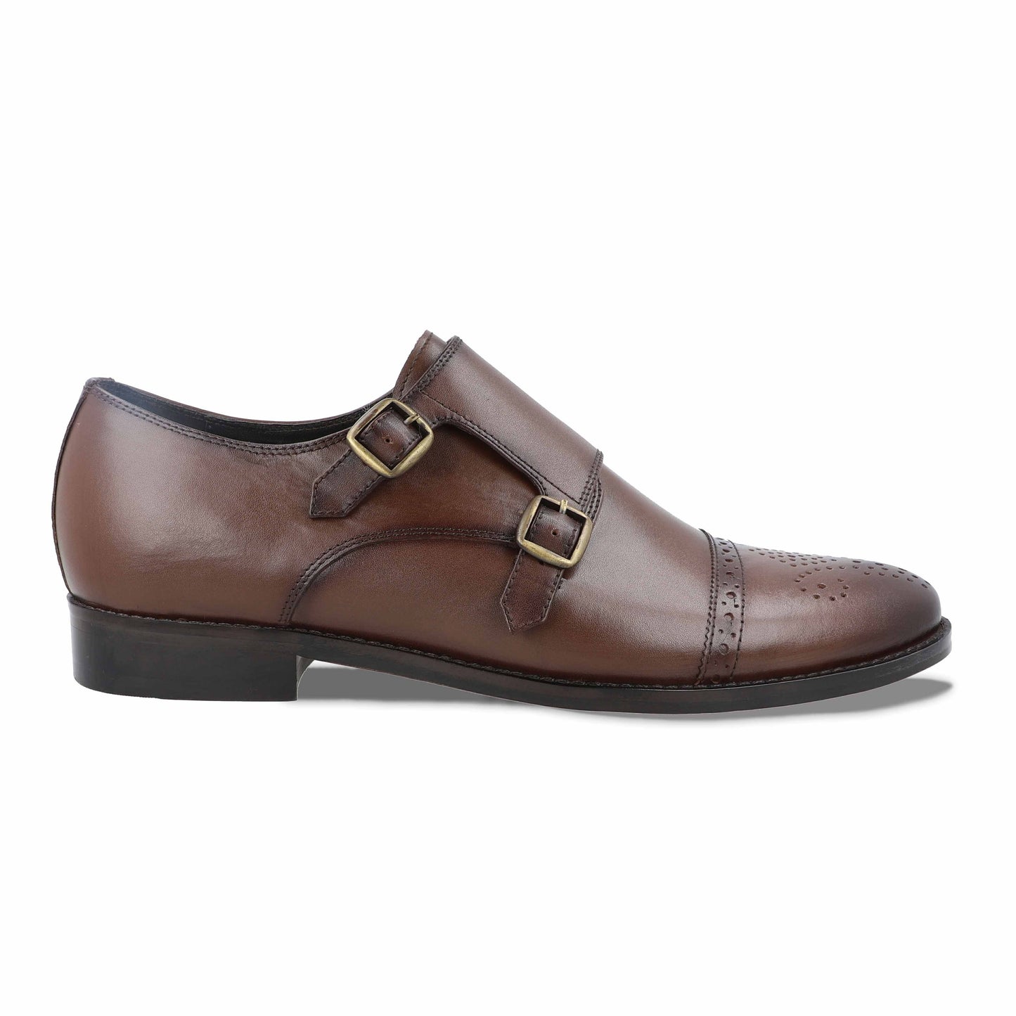 Novice Double Strap Monk Shoes (Brown)