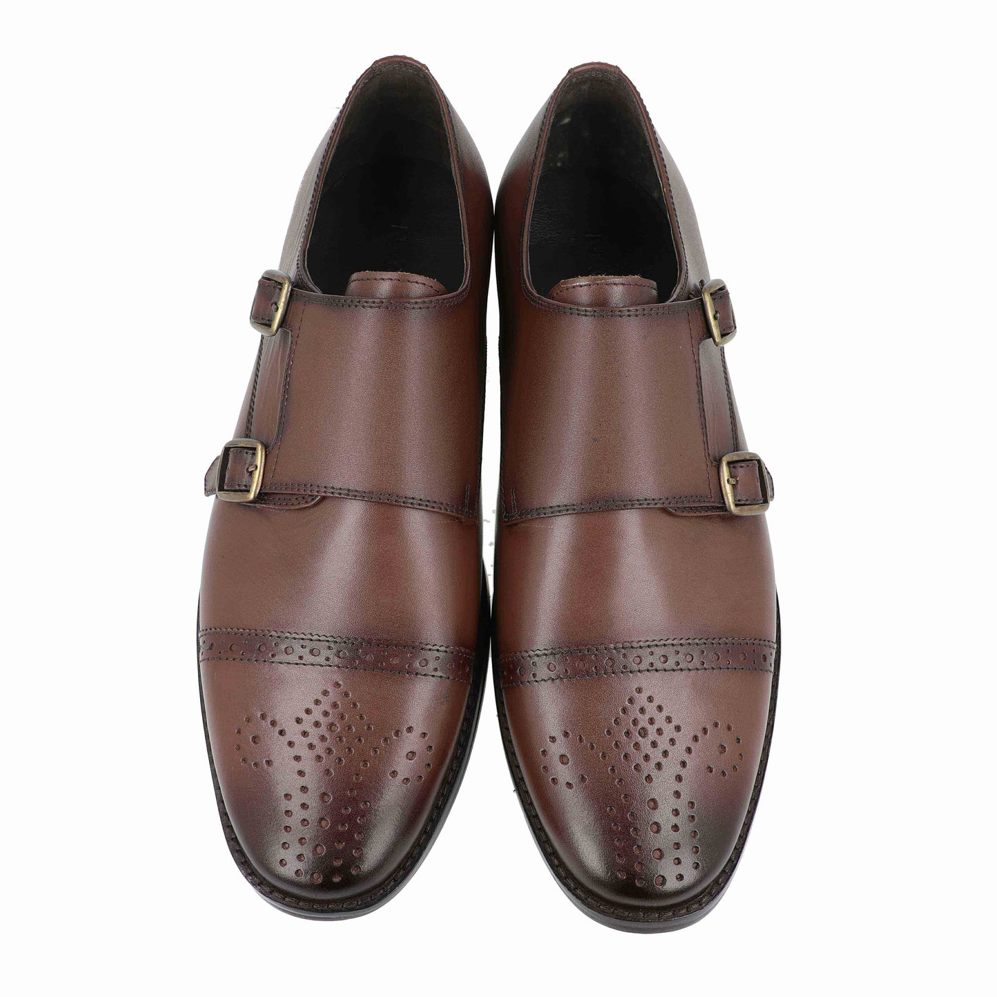 Novice Double Strap Monk Shoes (Brown)