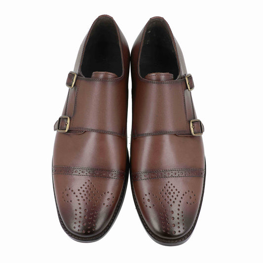Novice Double Strap Monk Shoes (Brown)